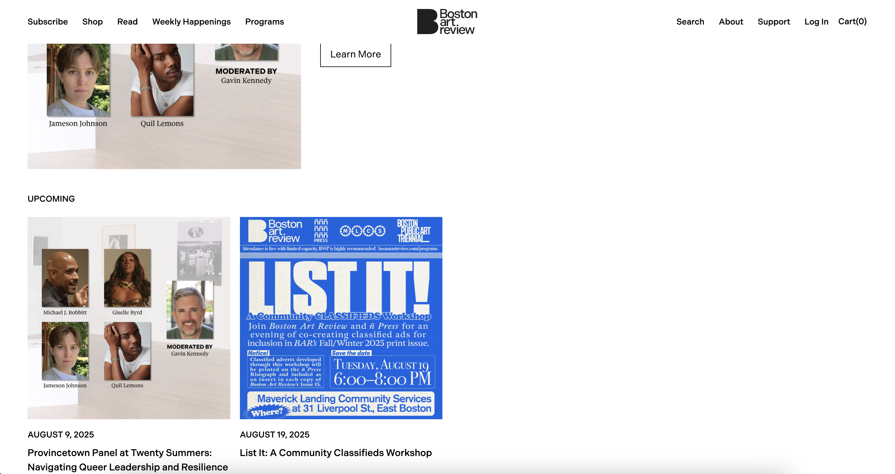 Public outreach page for classifieds submissions